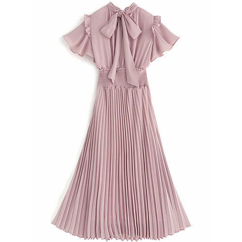 现* 花糖家 日系定制GRL清楚系樱花妹荷叶边纯色百褶连衣裙al142 - 图2