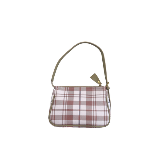 Innovador innovador verano suave rosa a cuadros bolso de la axila dulce chica de hombro medieval niña que desplaza la bolsa de la mano mahjong