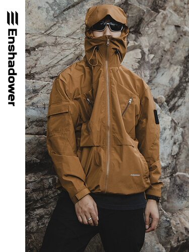 ENshadower隐蔽者连帽冲锋衣外套男gorpcore户外徒步三防工装夹克 - 图0