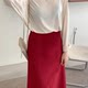 Cherry high-waisted skirt for autumn and winter suits