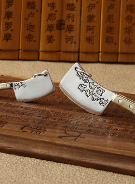 纯银复古磨砂饰品时尚风项链吊坠