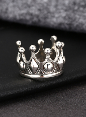 开口调节皇冠戒指欧美式