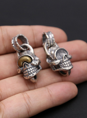 独眼骷髅头机车风男士夸张项链