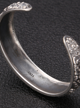 招财貔貅男士开口可调节银镯子