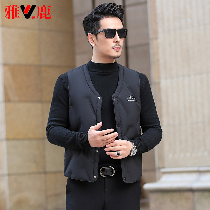 雅鹿羽绒马甲男士坎肩爸爸秋冬贴身内穿青年马夹轻薄中年保暖背心,淘宝优惠券,粉丝福利购,淘宝优惠卷