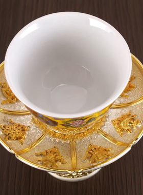 藏式上师茶架茶盘盖碗茶架佛前供水碗吉祥敬茶供盘宝瓶供奉专用碗