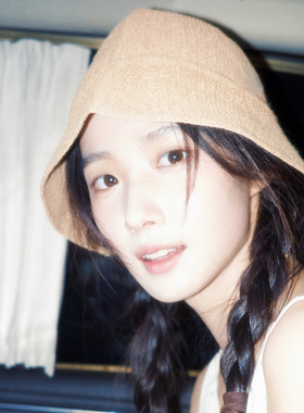 卢昱晓同款帽子日系文艺针织绑带渔夫帽显脸小后开叉遮阳帽萝莉帽