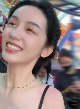 周也同款彩色串珠项链