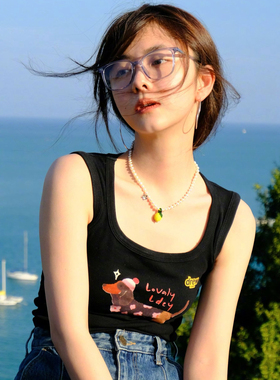 谭松韵同款项链清新少女多巴胺度假风水果挂件柠檬吊坠珍珠锁骨链