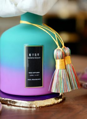 栀子花国色天香撞色玻璃瓶无火香薰礼盒-180ml