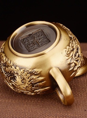 复古纯铜龙凤茶壶龙凤呈祥茶壶酒壶铜壶龙飞凤舞酒壶铜壶