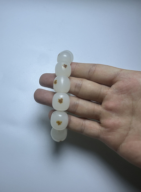 和田玉籽料羊脂白原石路路通随形手链玉石天然手串高档玉石送礼