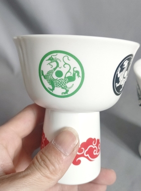 一对陶瓷烛台五方神兽祥云蜡烛专用支架台座容器摆件青龙白虎朱雀