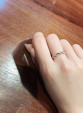 麻花编织开口戒指轻奢高级感