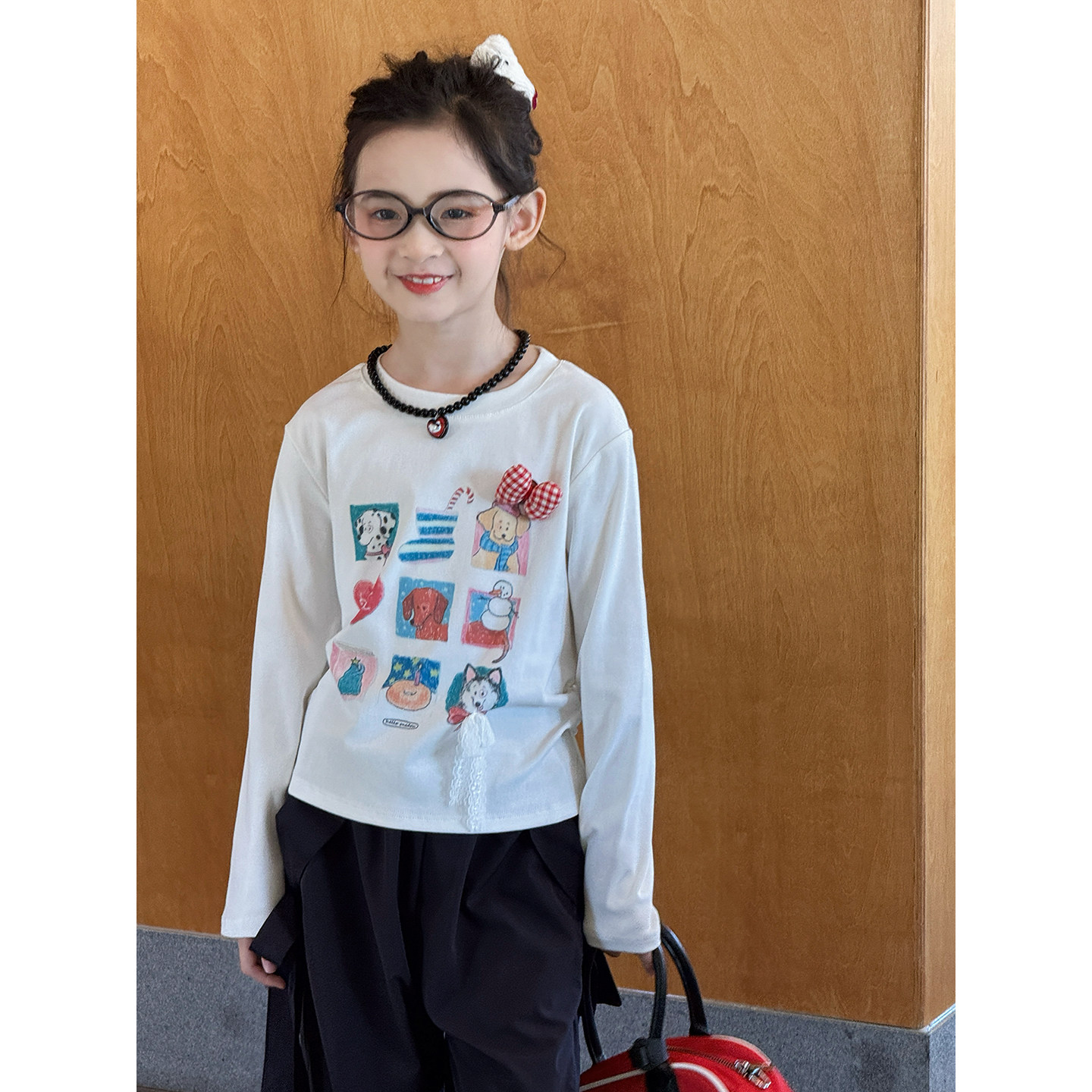 女童T恤2025秋季新款儿童卡通可爱长袖上衣中大童打底衫洋气百搭,淘宝优惠券,粉丝福利购,淘宝优惠卷