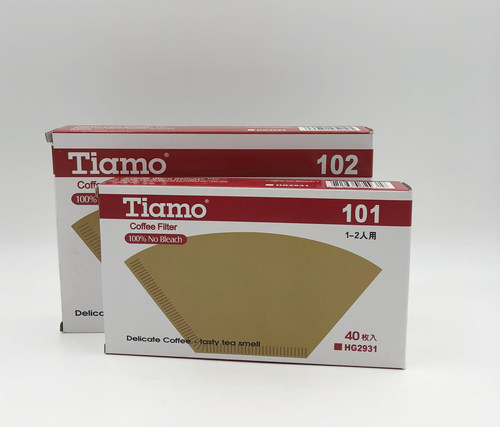 包邮TIAMO 01 02号咖啡滤纸手冲咖啡V60滴漏式咖啡平尖底过滤纸袋 - 图1