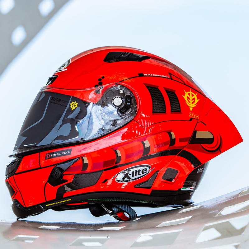 意大利X-LITE X-803RS碳纤维高达联名款扎古限量摩托车赛车头盔-图2