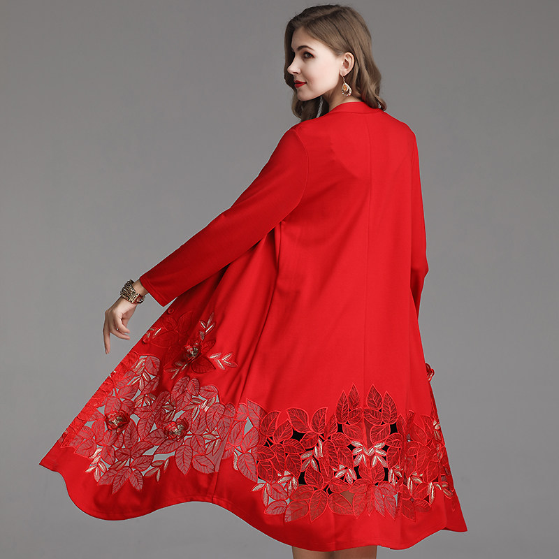 中国风风衣胖女人外套特大码宽松春秋加肥加大200斤胖mm复古刺绣,淘宝优惠券,粉丝福利购,淘宝优惠卷