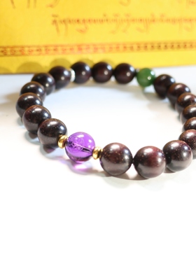 藏传老紫檀手串