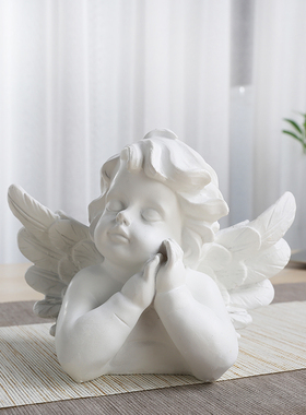 家居客厅树脂人物半身天使小摆件