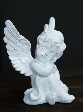 欧式风树脂电视柜丘比特装饰品