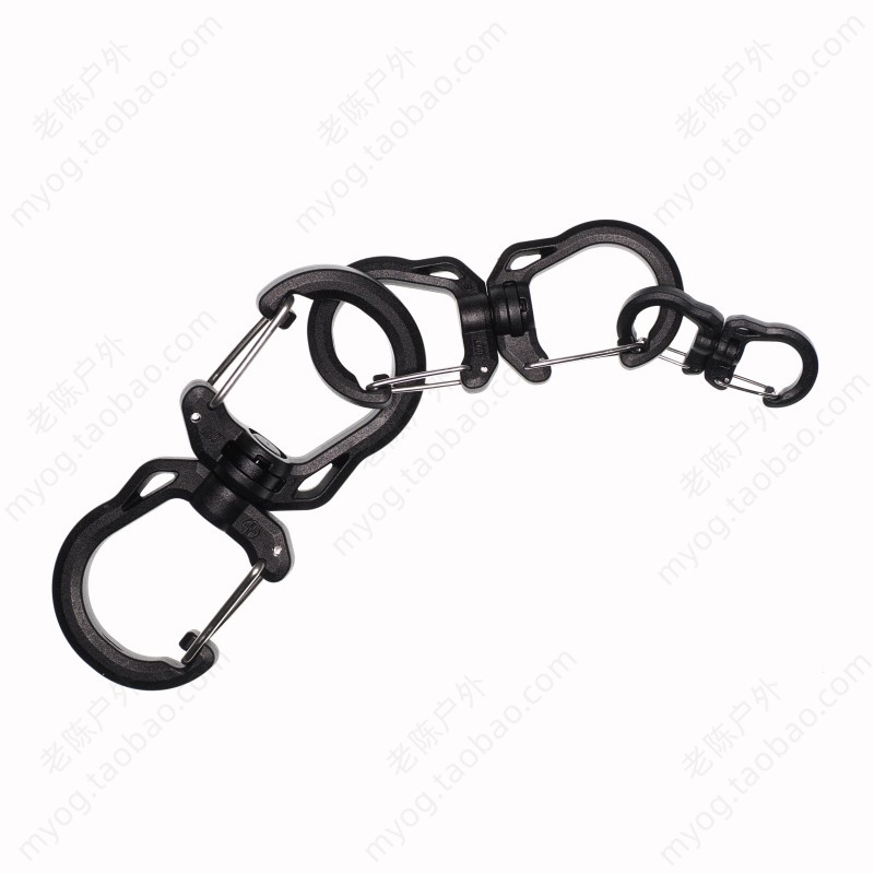 WOOJIN扣具 双头旋转挂钩 Double Carabiner Hook 钥匙扣 DIY配件 - 图1