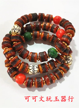 新品民族风原创DIY手链 文玩牛骨手链牦牛骨手链牛骨串把玩手串