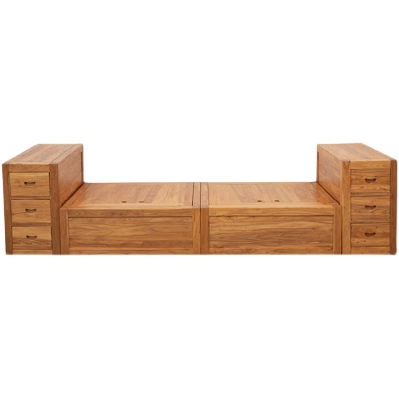 老榆木新中式沙发床冬夏两用储物收纳落地木箱实木经济型现代客厅,淘宝优惠券,粉丝福利购,淘宝优惠卷