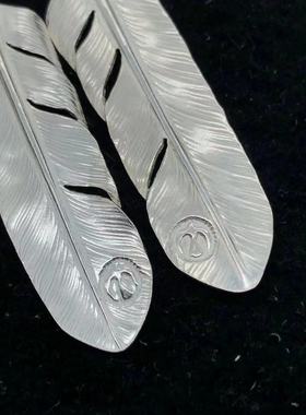 菊地健纯银羽毛吊坠项链