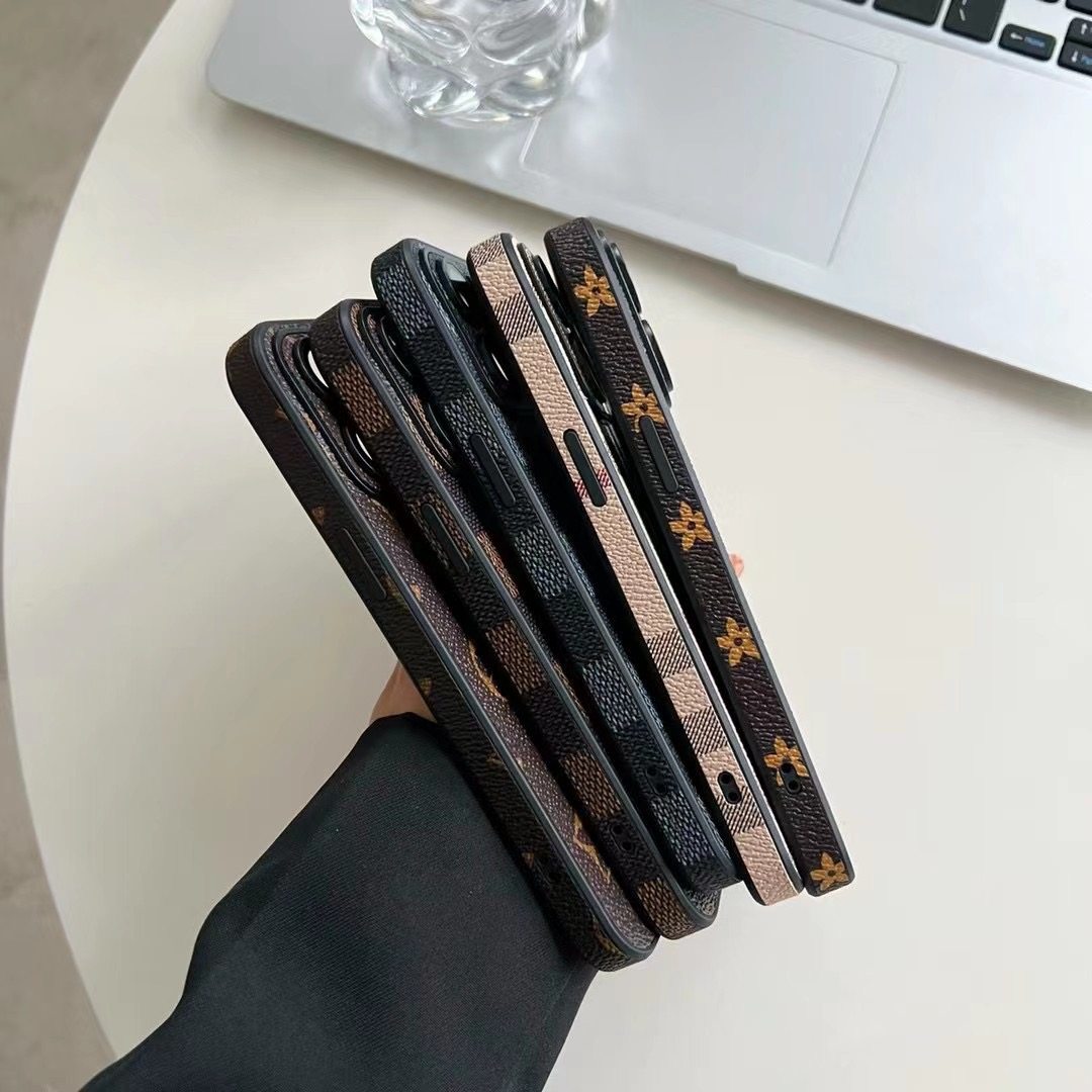 镜头带膜适用苹果16pro手机壳潮牌iphone17promax保护套皮质全包防摔高档15p复古欧美奢华高级老花14小众格子,淘宝优惠券,粉丝福利购,淘宝优惠卷