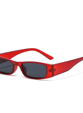 ins复古窄框墨镜男欧美小框长方形玳瑁太阳眼镜女遮阳防紫外线潮