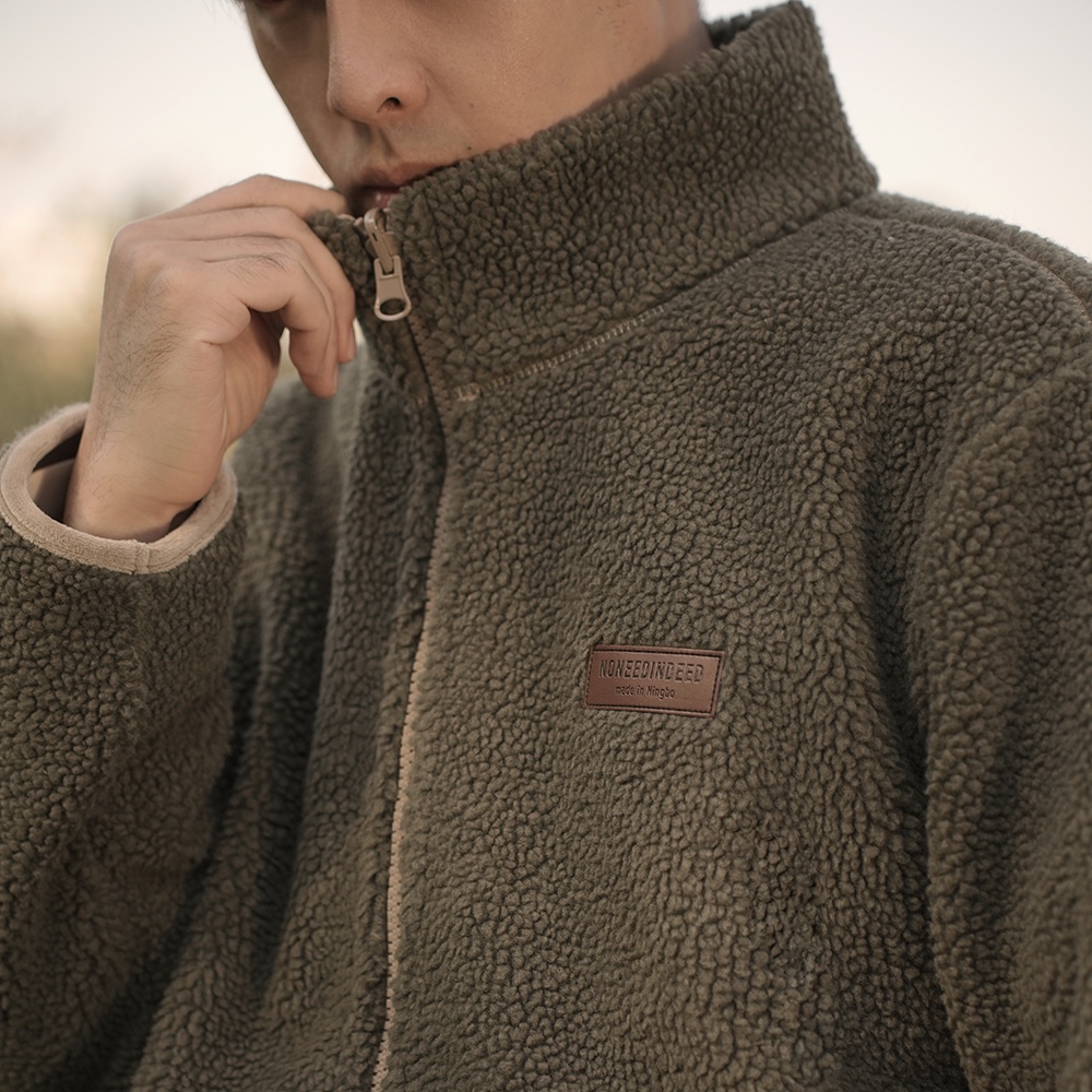 NNID复古仿羊羔绒加绒加厚长袖外套KS066/KS067 - 图3