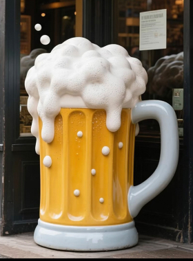 户外酒杯背景墙壁饰雕塑