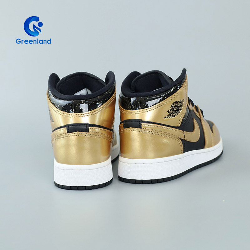 耐克Air Jordan1 Mid AJ1 男女大童金色中帮复古篮球鞋DR6967-071 - 图2