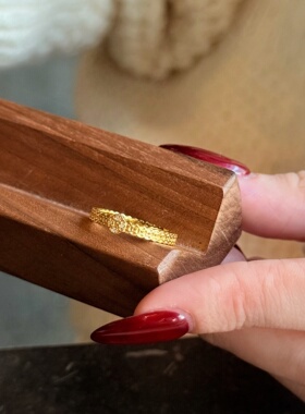 千夕足金9996D点钻铜钱戒黄金戒指女款求婚情人节生日礼物送女友