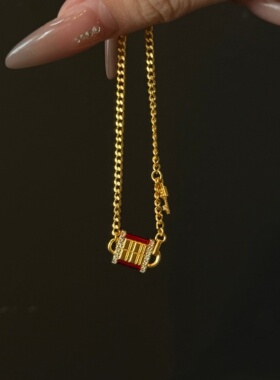 千夕 足金999传喜锁手链黄金手链女款情人节生日礼物送女友老婆