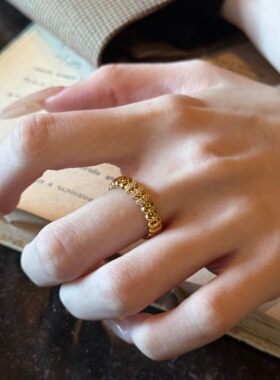 千夕足金9995D简约几何戒黄金戒指女款七夕情人节生日礼物送女友