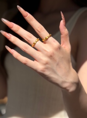 千夕足金999丝绒绸缎戒指黄金戒指女送女友七夕情人节生日礼物