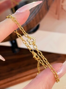 千夕 足金999单花海棠花手链黄金手链女款情人节生日礼物送老婆