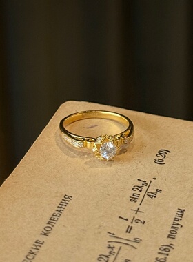千夕 足金999花蕾戒黄金戒指女款求婚情人节生日礼物送女友老婆