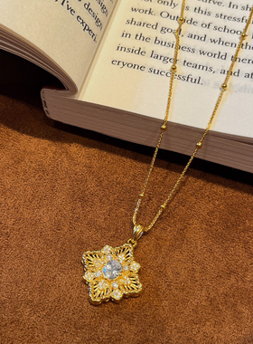 千夕 足金999布家镂空四叶草吊坠时尚女情侣情人节生日礼物送女友