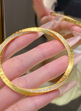 千夕 足金999莫比乌斯环手镯黄金手镯女款情人节生日礼物送女友