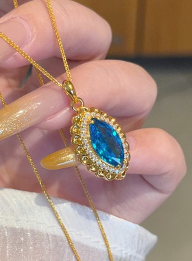 千夕 足金999爱神之眼黄金吊坠女款新年情人节生日礼物送女友