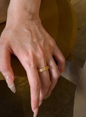 千夕 足金999花迹爱心戒黄金戒指女款求婚情人节生日礼物送女友