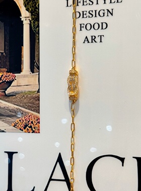 千夕 足金999 8字扣满钻手链黄金手链女款情人节生日礼物送老婆