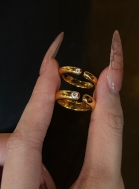 千夕足金999点钻泥鳅背戒黄金戒指女款情人节生日礼物送女友