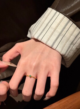 千夕足金996D麻花小钻戒黄金戒指女款情人节七夕生日礼物送女友