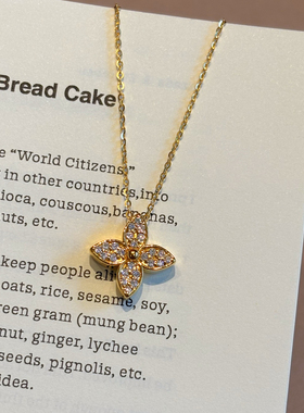 千夕 足金999四叶草黄金吊坠女士吊坠情人节生日礼物送女友