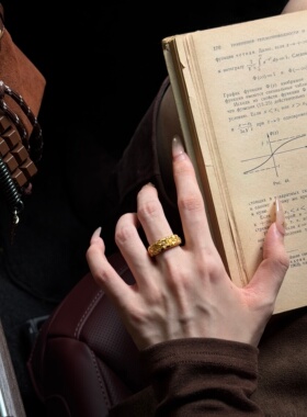 千夕足金999繁花戒指黄金戒指女款送女友七夕情人节生日礼物