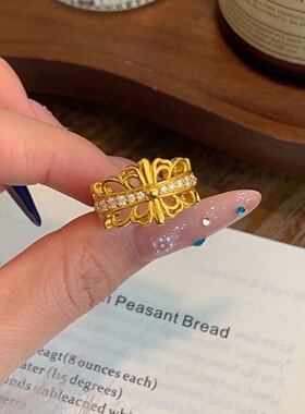 千夕足金9995D十字架戒黄金戒指女款送女友情人节生日礼物